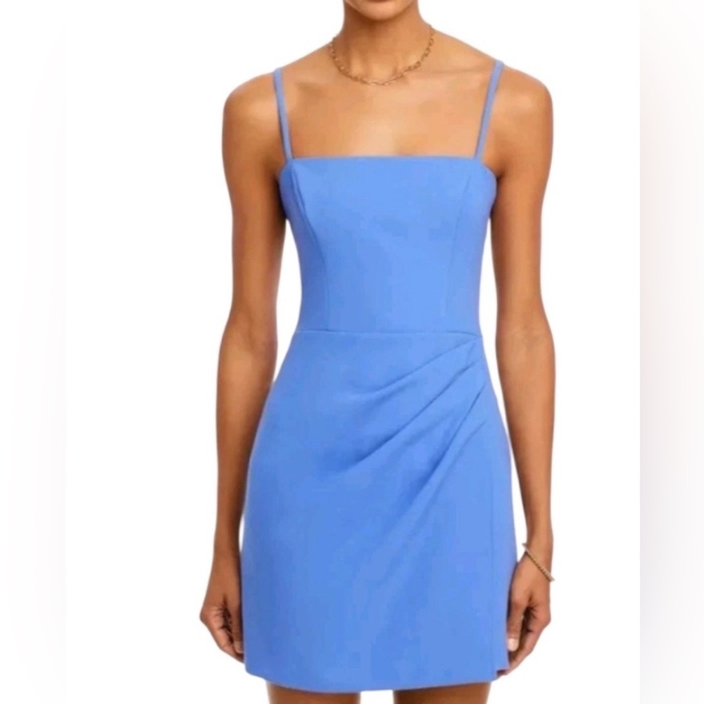NWT French Connection Whisper Straight Neck Strappy Dress - Baja Blue